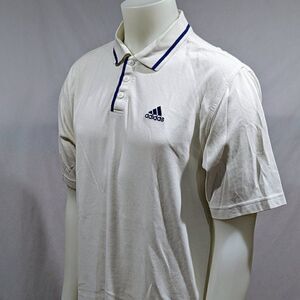 Vintage Adidas White /blue Polo